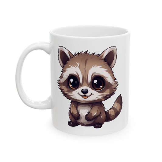 Kawaii Cartoon Raccoon - Coffee Mug (11oz, 15oz)