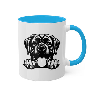 Taza de café con cara de perro mastín, regalo, taza colorida de 11 oz