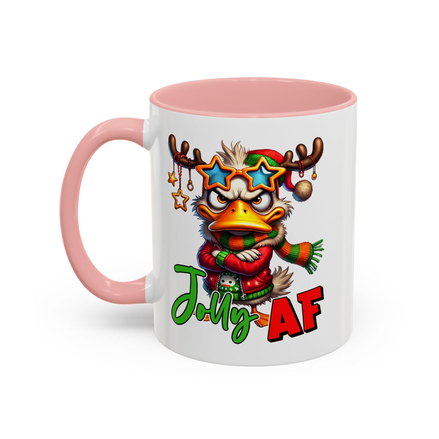 Jolly AF - Funny Christmas Duck Holiday Gift Mug (11oz, 15oz)