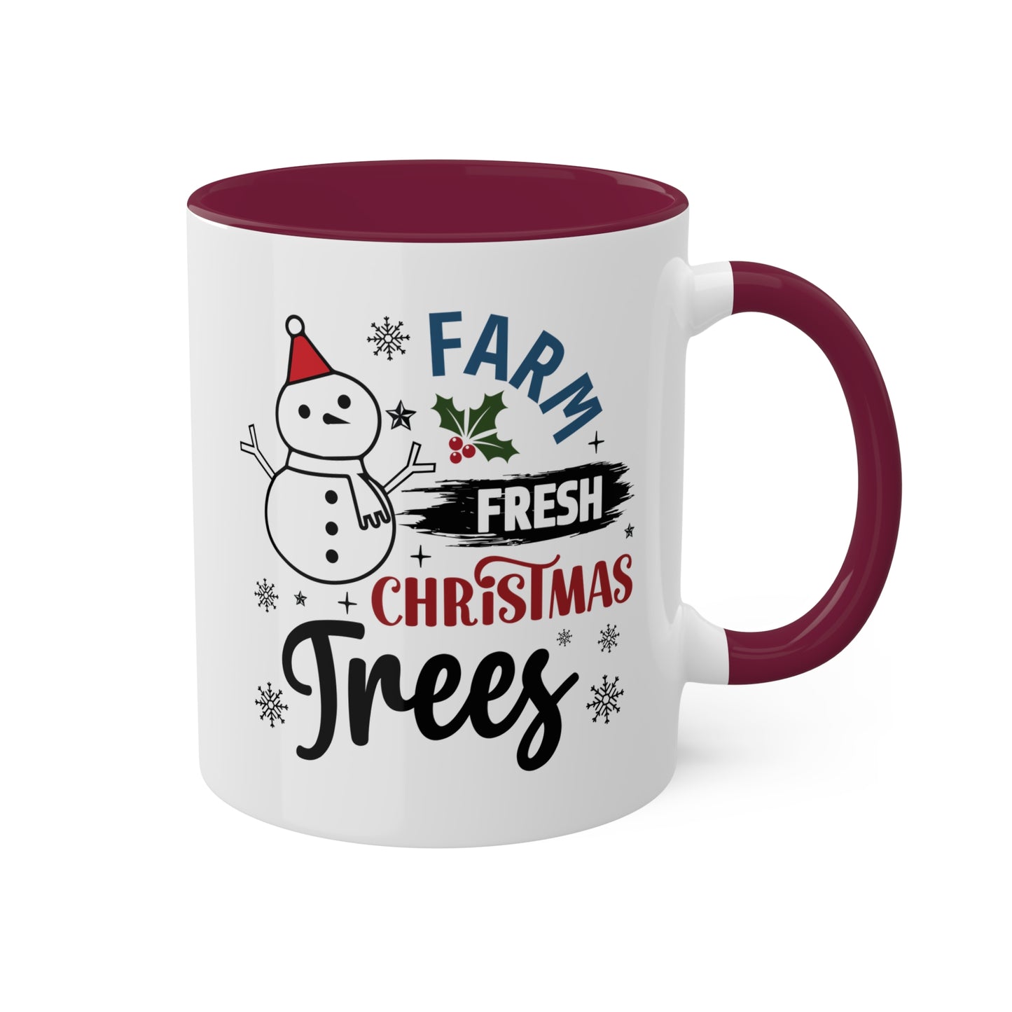 Farm Fresh Christmas Trees - 11 oz Colorful Holiday Gift Mug