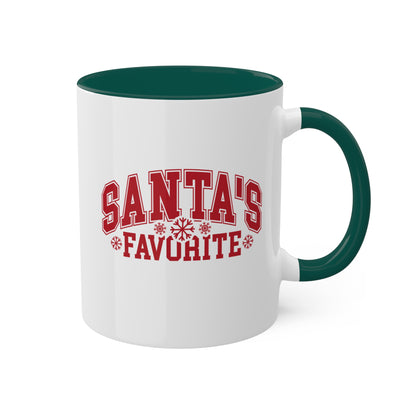 Taza de regalo navideña de 11 oz con el favorito de Santa