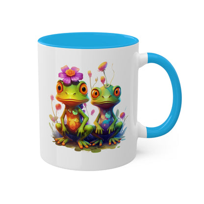 Two Adorable Little Frogs - 11oz Colorful Coffee Mug