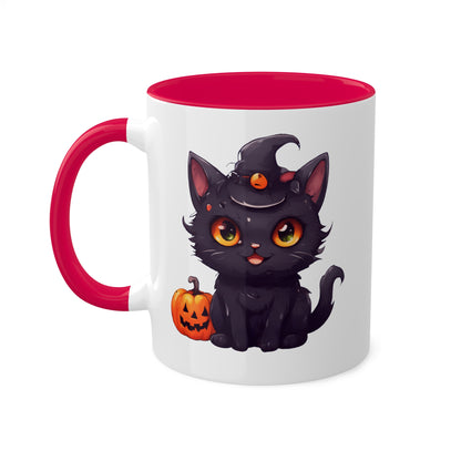 Cute Kawaii Kitty Cat - 11oz Colorful Halloween Mug