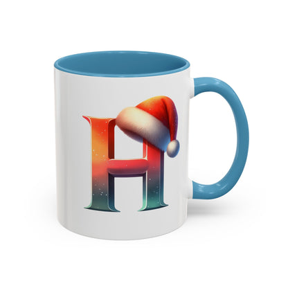 "H" Christmas Alphabet Letter - Holiday Gift Mug (11, 15oz)