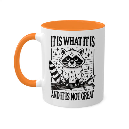 It Is What It Is And It Is Not Great With Adorable Raccoon - 11oz Colorful Mug