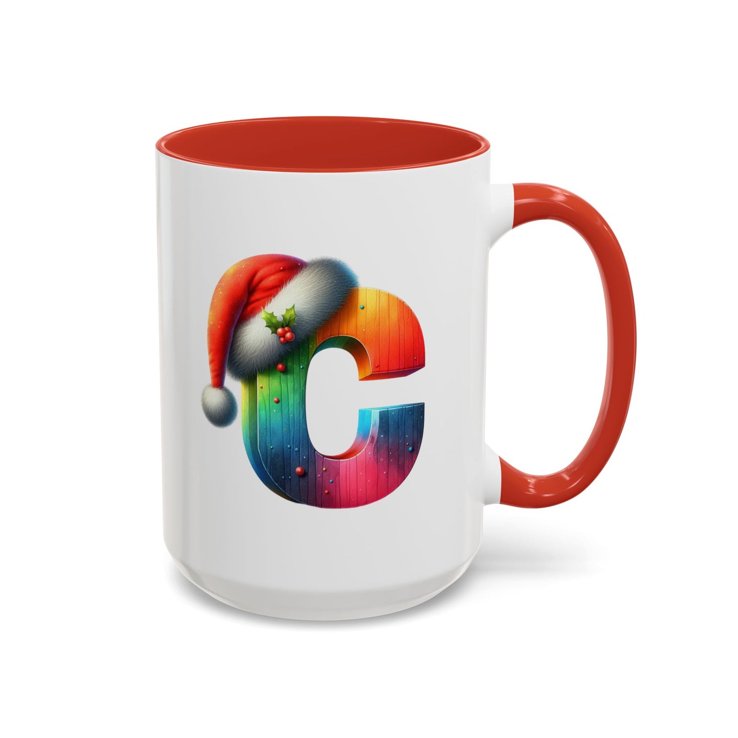 "C" Christmas Alphabet Letter - Holiday Gift Mug (11, 15oz)