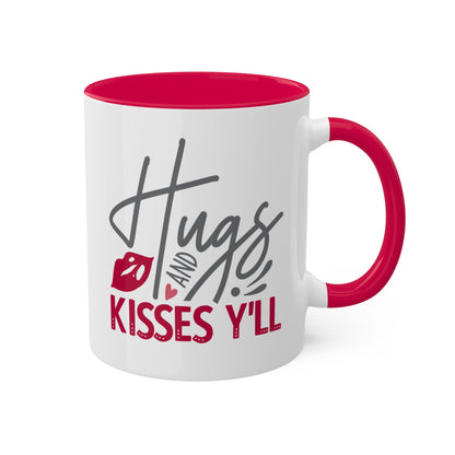 Hugs & Kisses Y'll - 11oz Colorful Valentine's Day Mug