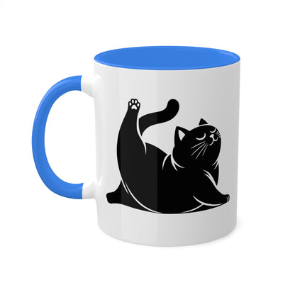 Cute Yoga Cat Stretching - 11oz Colorful Mug