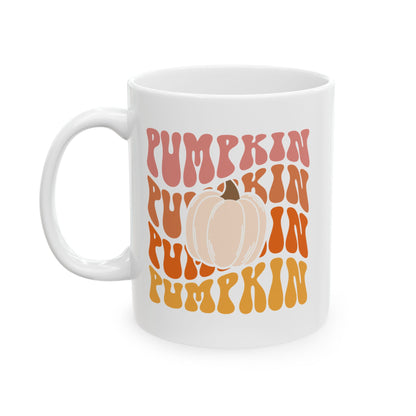 Retro Pumpkin - Fall Thanksgiving Coffee Gift Mug (11oz, 15oz)