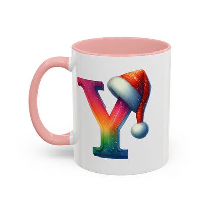 "Y" Christmas Alphabet Letter - Holiday Gift Mug (11, 15oz)