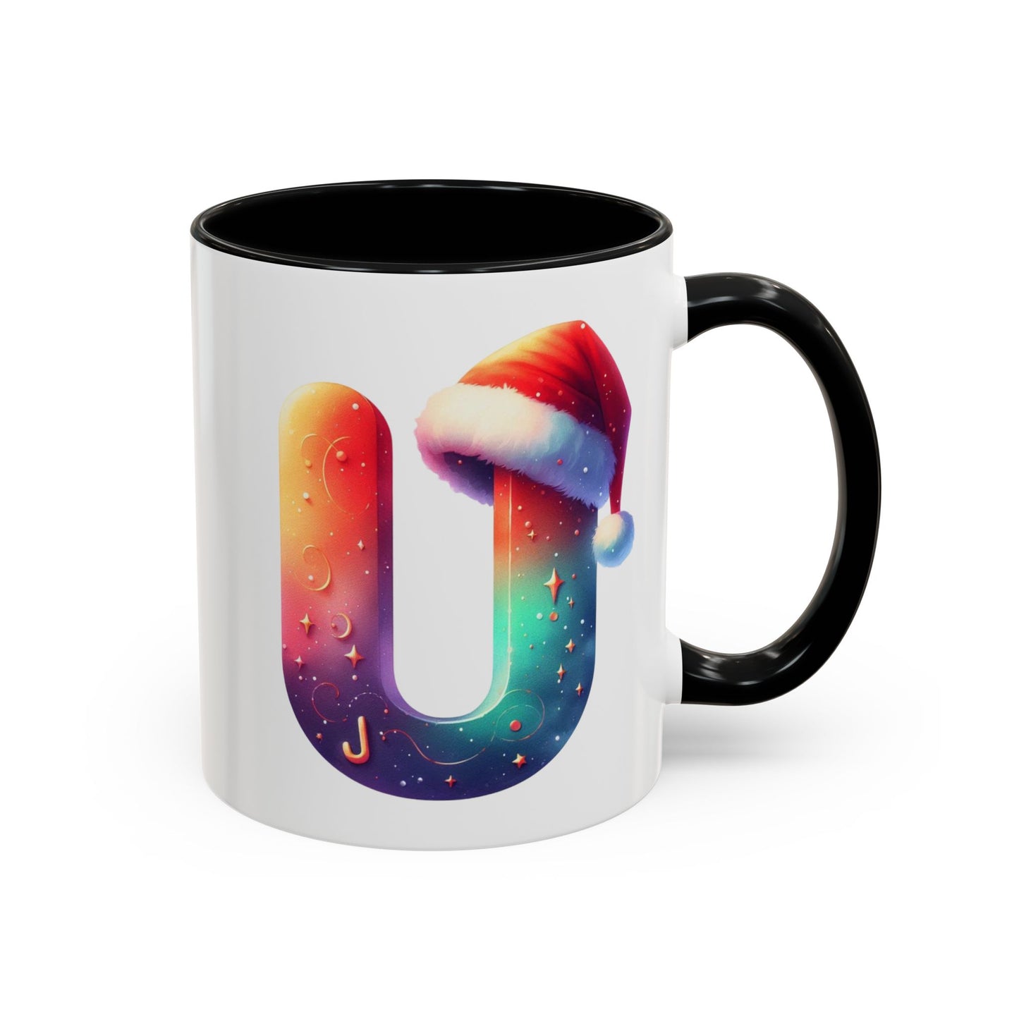 "U" Christmas Alphabet Letter - Holiday Gift Mug (11, 15oz)