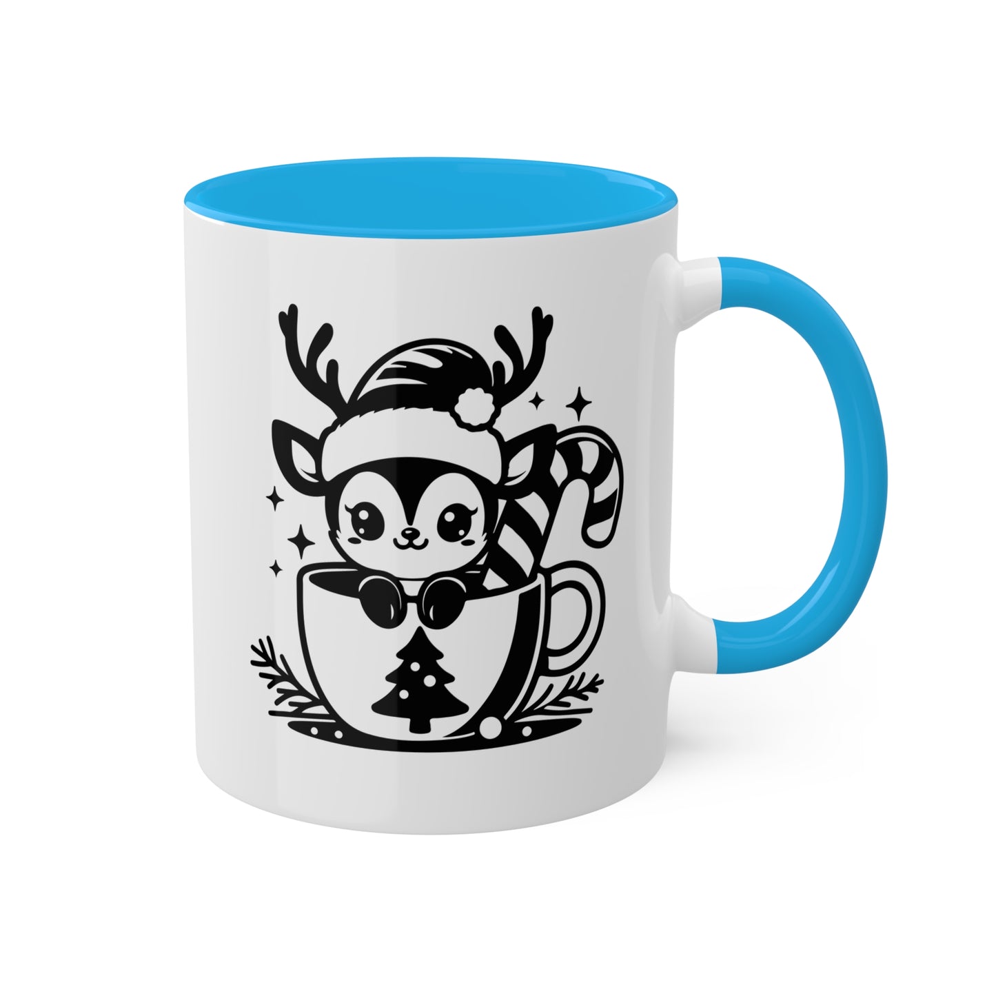 Cute Christmas Cartoon Reindeer - 11 oz Holiday Gift Mug