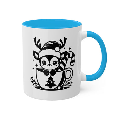 Cute Christmas Cartoon Reindeer - 11 oz Holiday Gift Mug