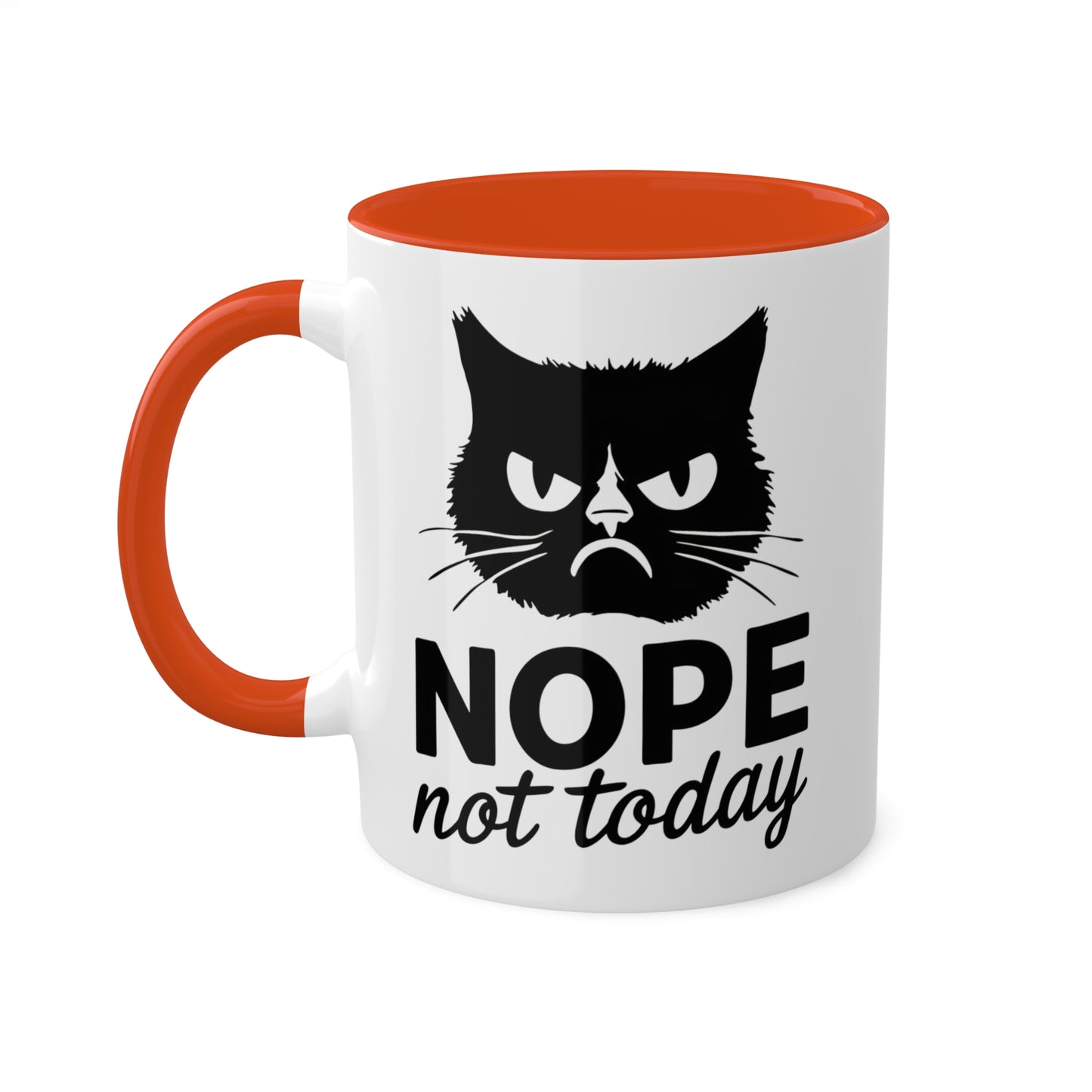 No, hoy no - Gato divertido - Taza de café colorida de 11 oz