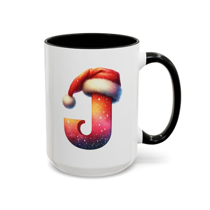 "J" Christmas Alphabet Letter - Holiday Gift Mug (11, 15oz)