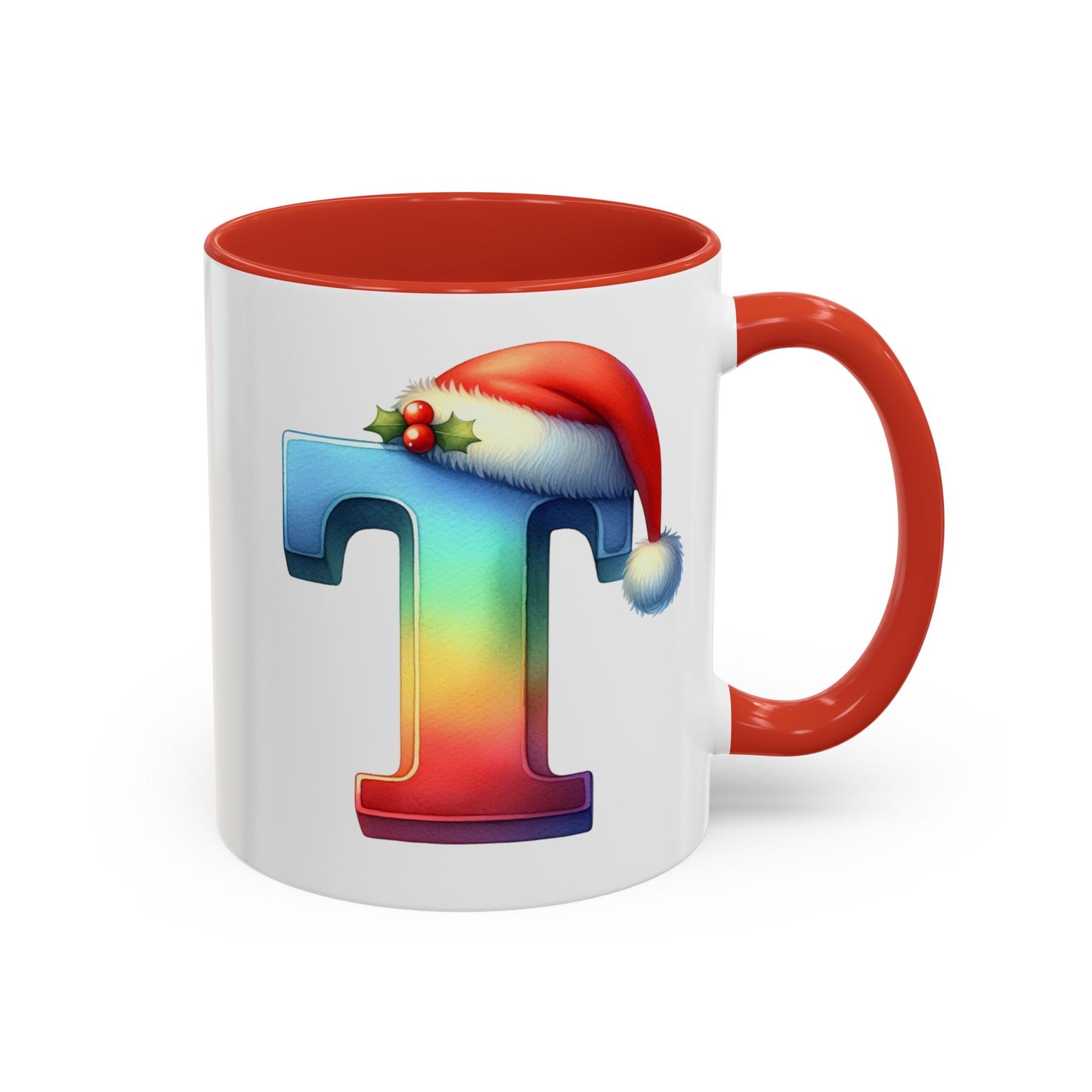 "T" Christmas Alphabet Letter - Holiday Gift Mug (11, 15oz)