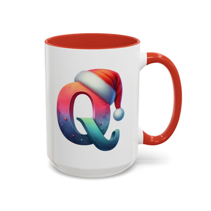 Taza con la letra "Q" del alfabeto navideño (11, 15 oz)