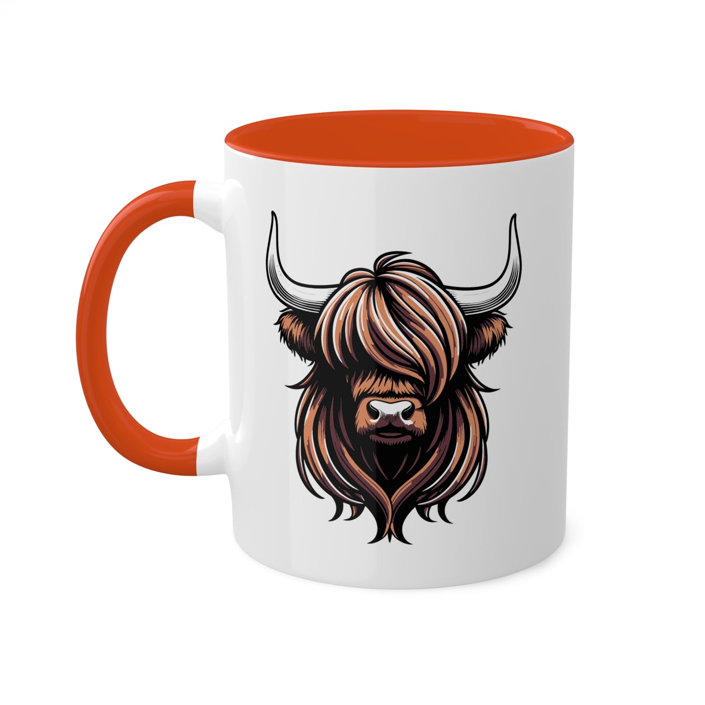 Vaca de las Tierras Altas: linda y sencilla: taza colorida de 11 oz