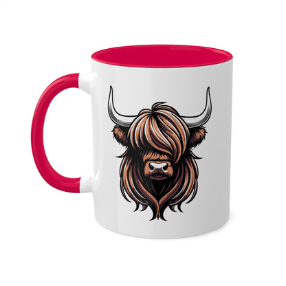 Vaca de las Tierras Altas: linda y sencilla: taza colorida de 11 oz