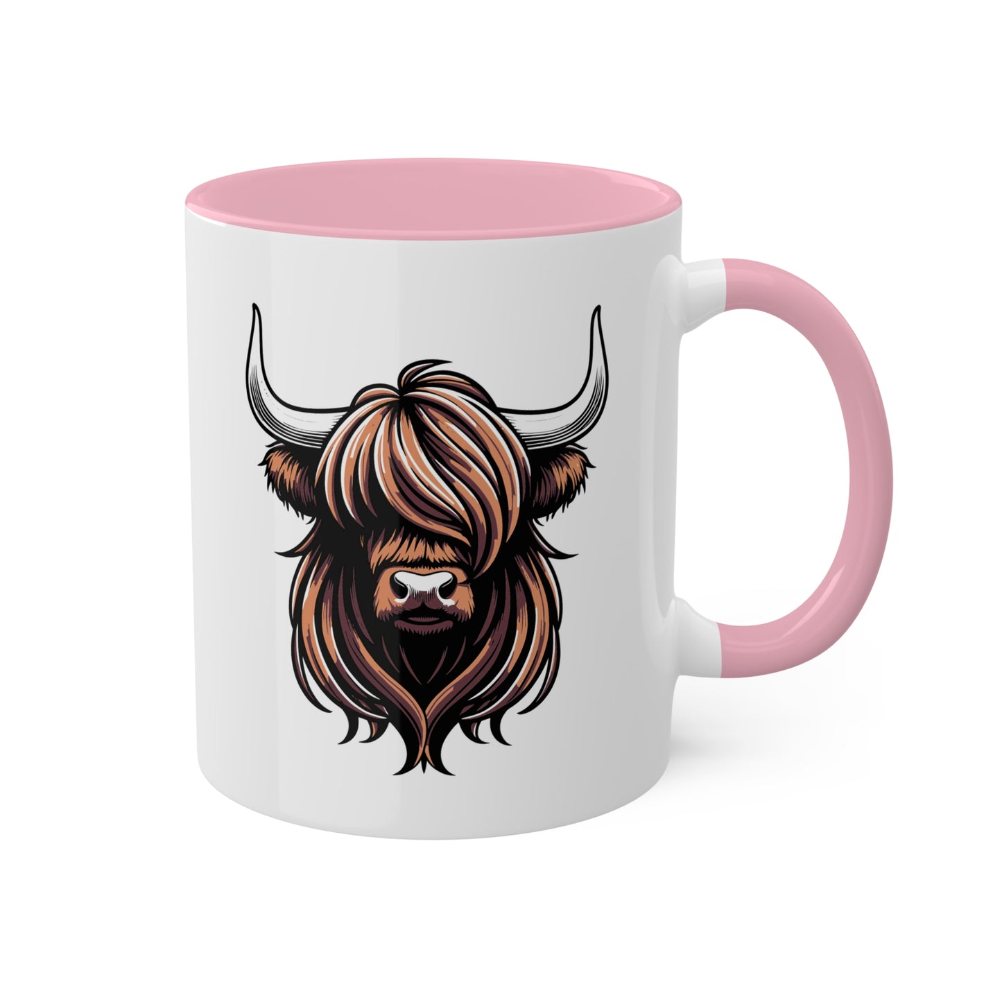 Vaca de las Tierras Altas: linda y sencilla: taza colorida de 11 oz