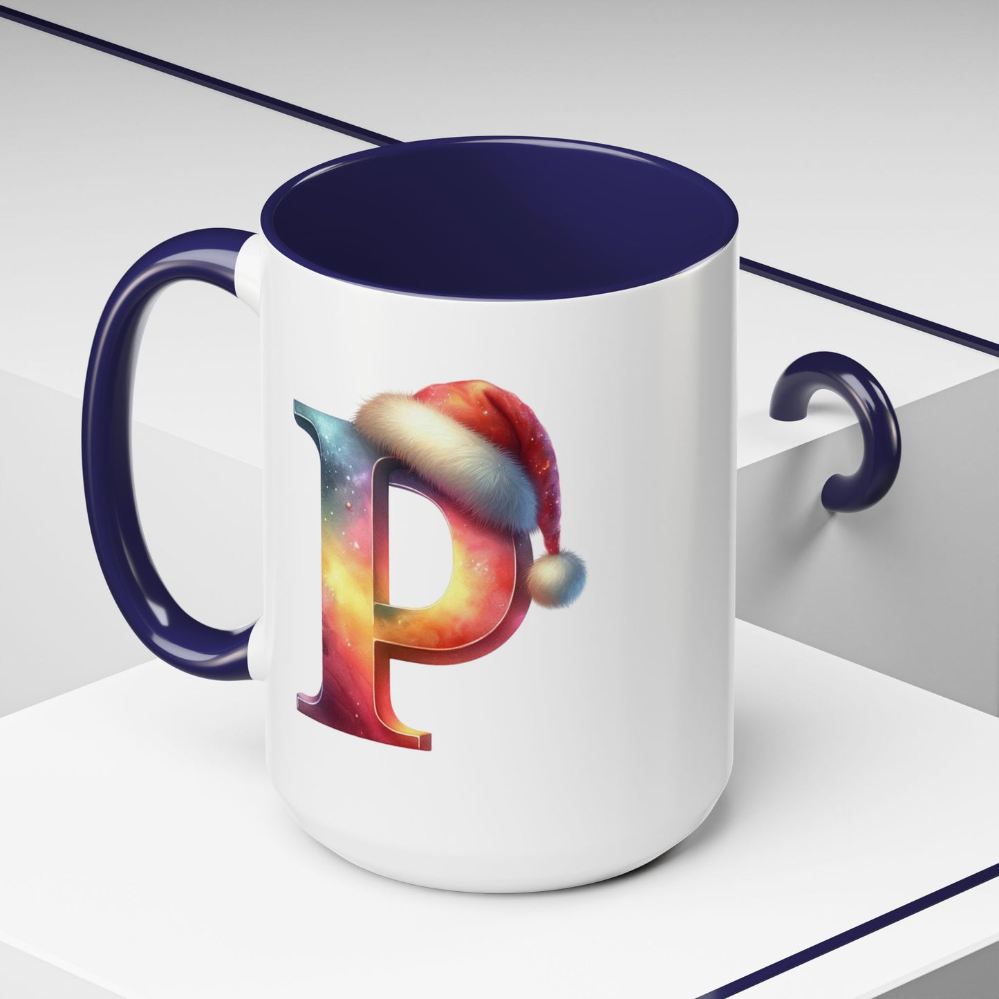 Taza con la letra "P" del alfabeto navideño (11, 15 oz)