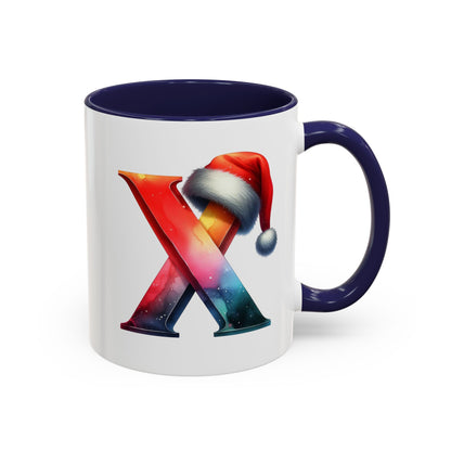 Taza con la letra "X" del alfabeto navideño (11, 15 oz)