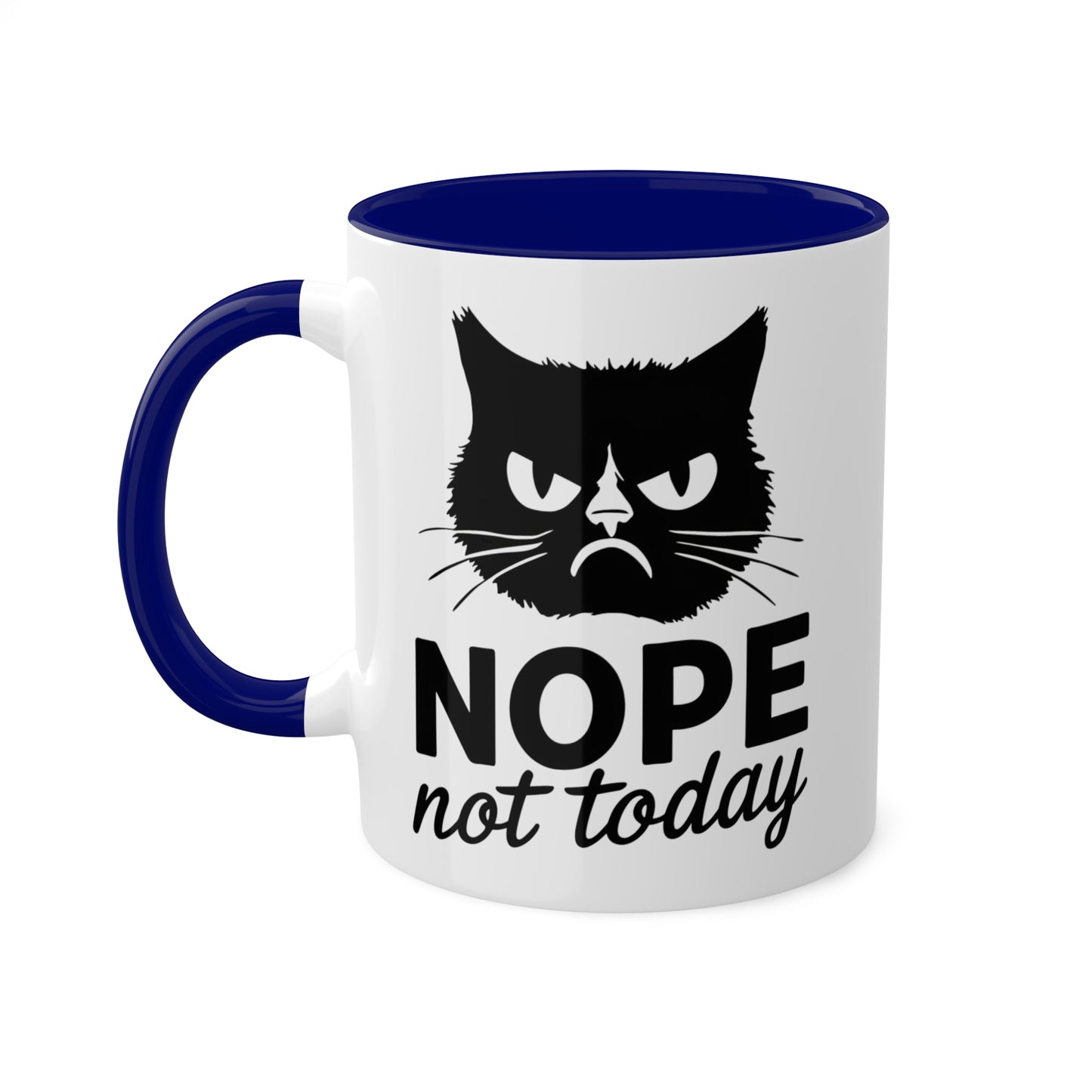 No, hoy no - Gato divertido - Taza de café colorida de 11 oz