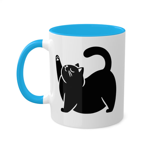 Cute Chunky Yoga Cat Stretching - 11 oz Colorful Mug