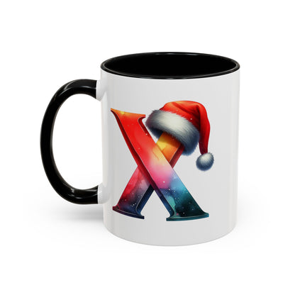 Taza con la letra "X" del alfabeto navideño (11, 15 oz)