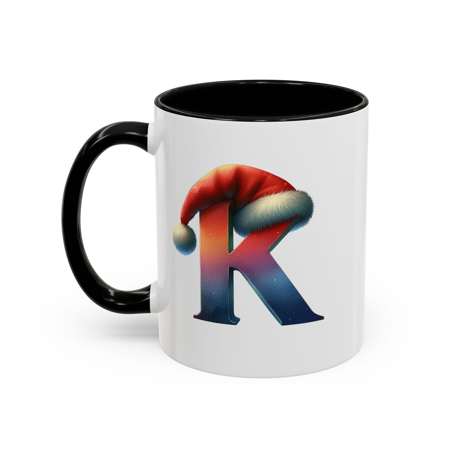 Taza con la letra "K" del alfabeto navideño (11, 15 oz)