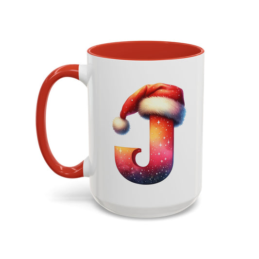 "J" Christmas Alphabet Letter - Holiday Gift Mug (11, 15oz)