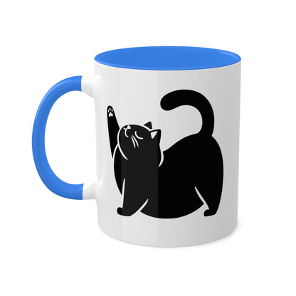 Cute Chunky Yoga Cat Stretching - 11 oz Colorful Mug