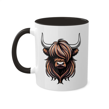 Vaca de las Tierras Altas: linda y sencilla: taza colorida de 11 oz