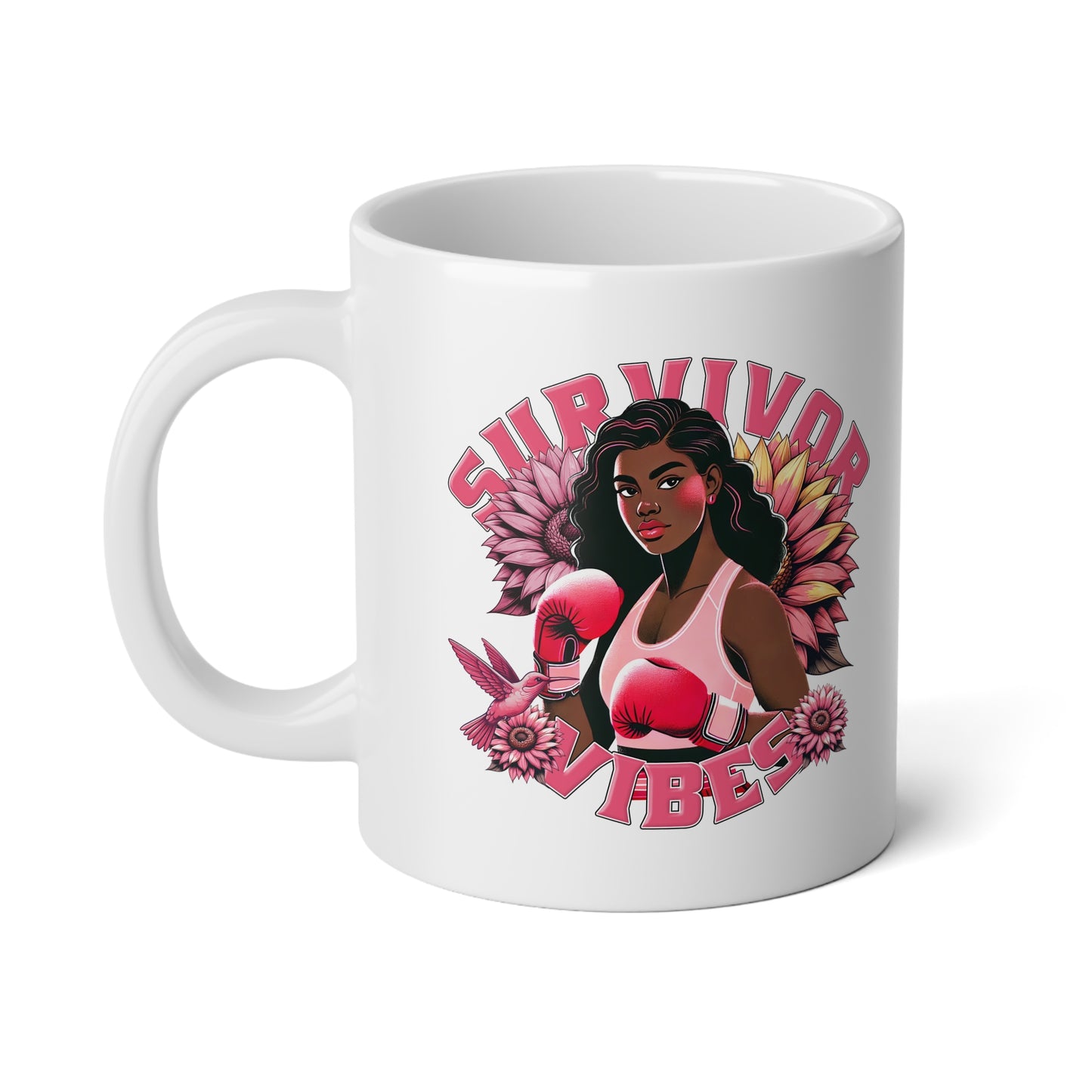 Survivor Vibes - Breast Cancer Awareness Jumbo Mug, 20oz