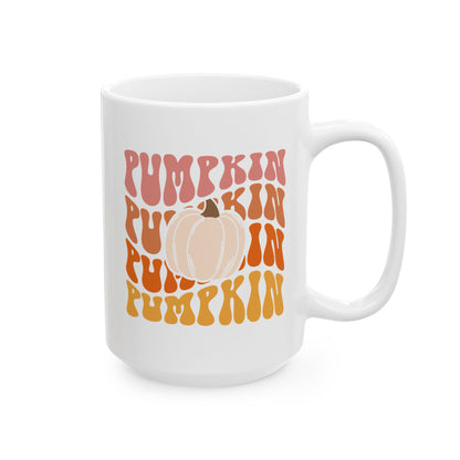 Retro Pumpkin - Fall Thanksgiving Coffee Gift Mug (11oz, 15oz)