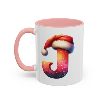 "J" Christmas Alphabet Letter - Holiday Gift Mug (11, 15oz)