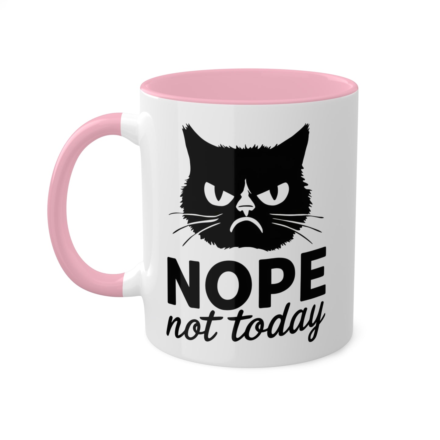 No, hoy no - Gato divertido - Taza de café colorida de 11 oz