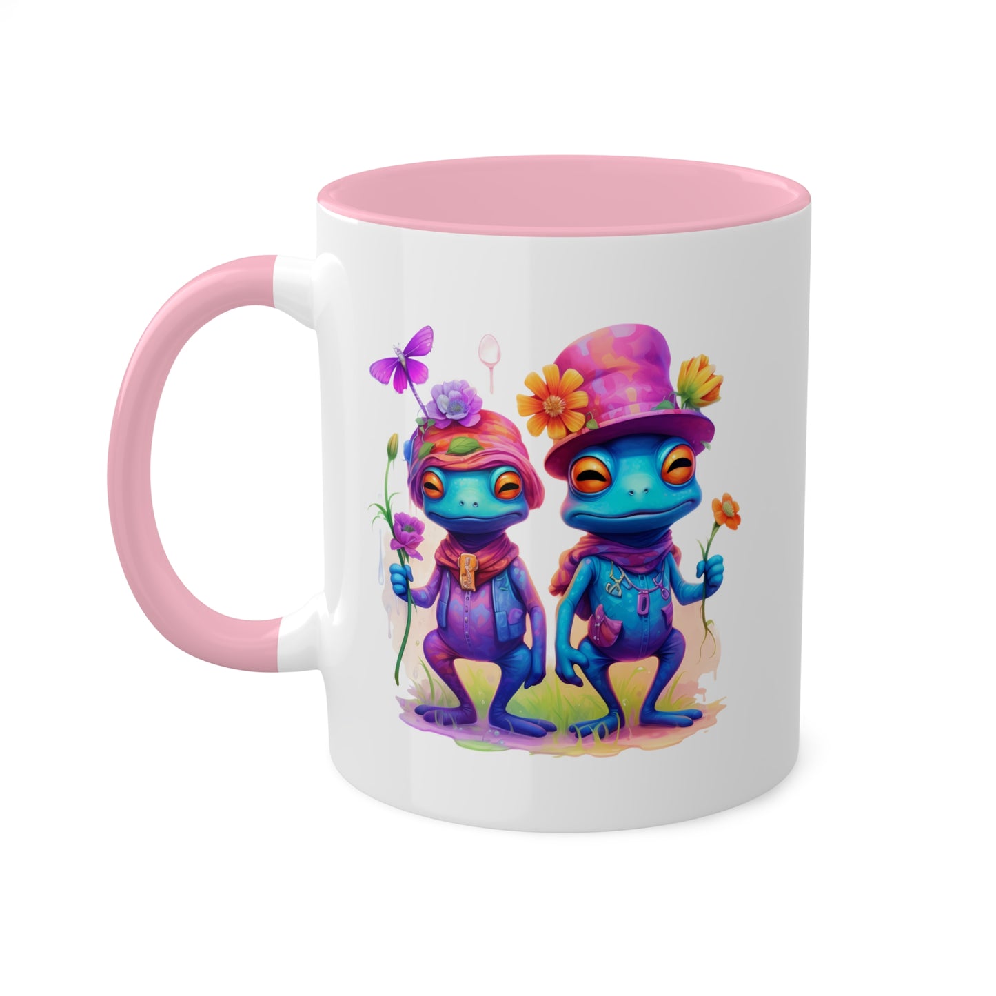 Two Adorable Blue Frogs - 11 oz Colorful & Funny Mug