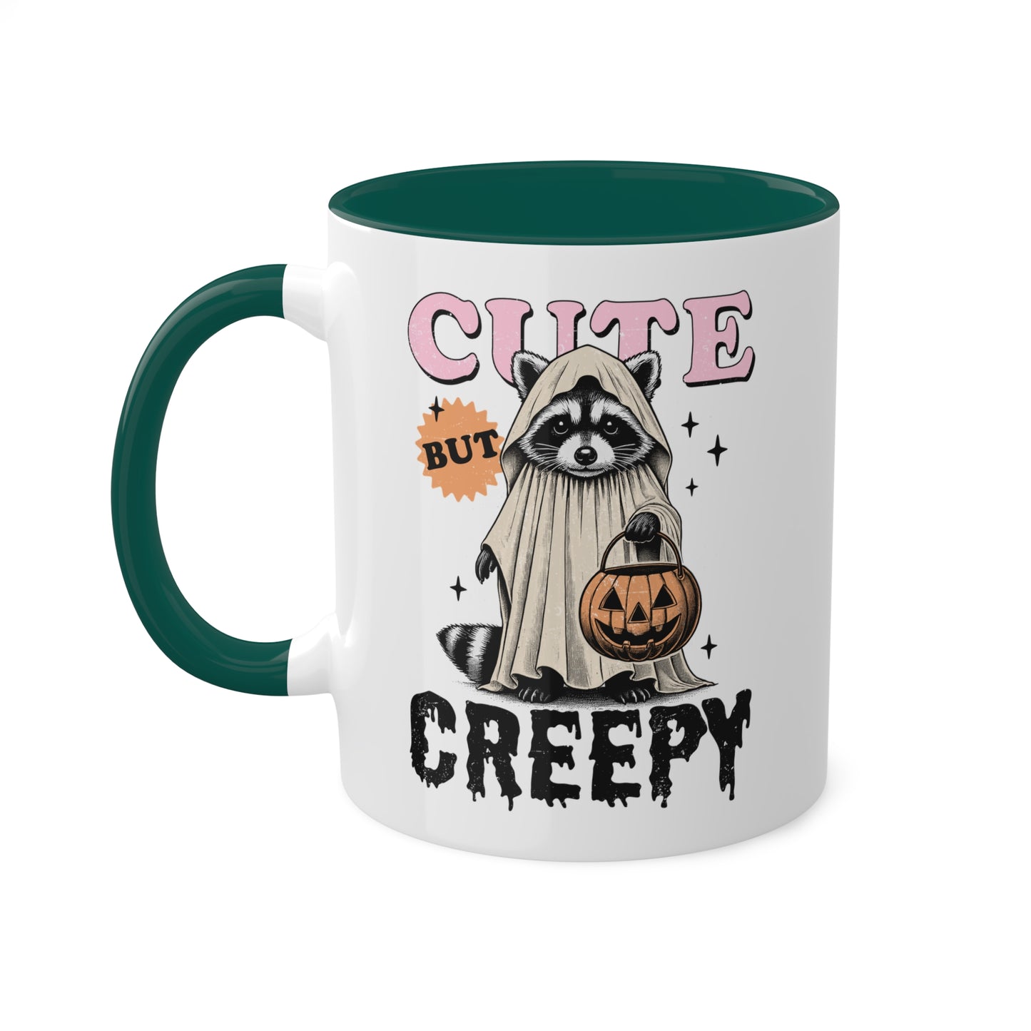 Cute But Creepy With Adorable Raccoon - 11oz Colorful Halloween Mug