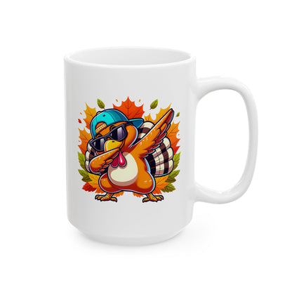 Dabbing Turkey - Fall Thanksgiving Coffee Gift Mug (11oz, 15oz)