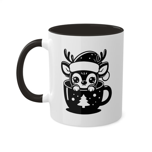 Cute Christmas Cartoon Reindeer - 11 oz Holiday Gift Mug