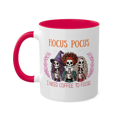 Hocus Pocus I Need Coffee To Focus - 11oz Colorful Halloween Mug