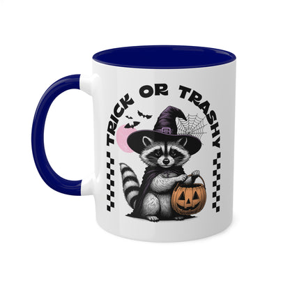 Trick Or Trashy With Cute Raccoon - 11oz Colorful Halloween Mug