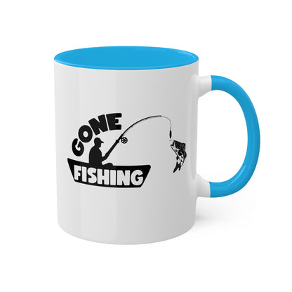 Gone Fishing On A Boat - 11oz Colorful & Fun Gift Mug