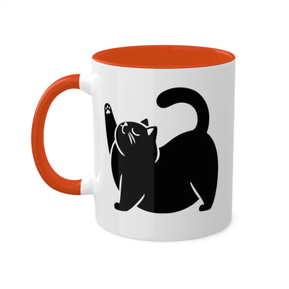 Cute Chunky Yoga Cat Stretching - 11 oz Colorful Mug