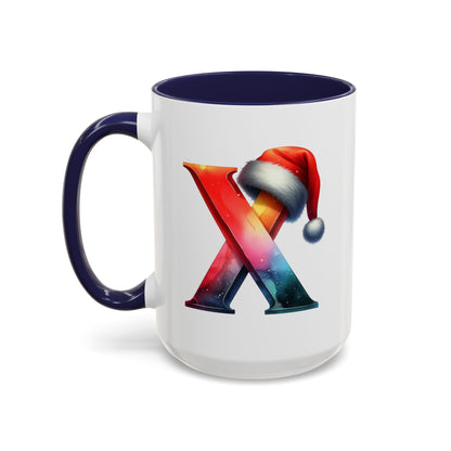 Taza con la letra "X" del alfabeto navideño (11, 15 oz)