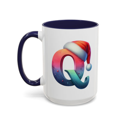 Taza con la letra "Q" del alfabeto navideño (11, 15 oz)