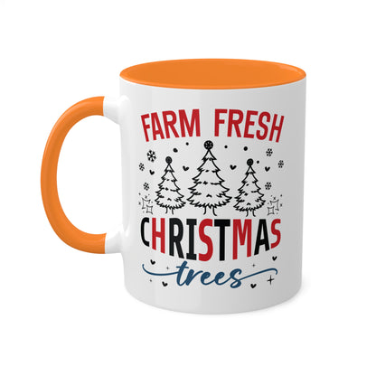 Farm Fresh Christmas Trees - 11 oz Colorful Holiday Gift Mug