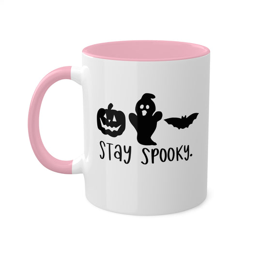 Mantente espeluznante: taza colorida de Halloween de 11 oz