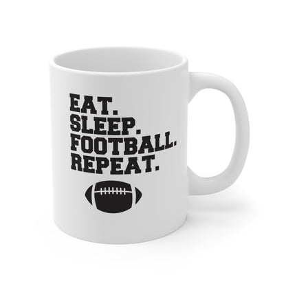 Eat. Sleep. Football. Repeat. - 11 oz Mug